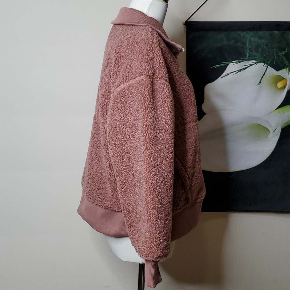 NWOT Joy Lab Quarter Zip Sherpa Jacket - Picture 4 of 9